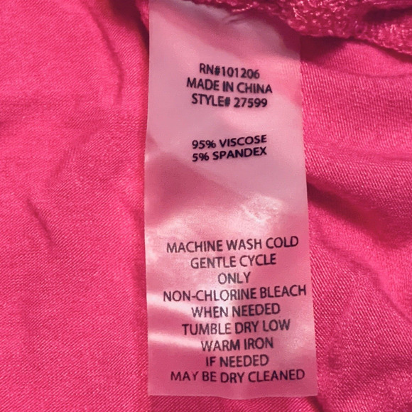 Soft Surroundings Tunic Top Medium Split V Neck Fuchsia Pink Pockets 3/4 Sleeve - Picture 8 of 8